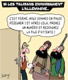 Cartoon: Les Talibans en Allemagne (small) by Karsten Schley tagged bureaucracy,talibans,allemagne,afghanistan,islam,terrorisme,politique,societe