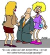 Cartoon: Liebe auf den ersten Blick (small) by Karsten Schley tagged frauen,männer,beziehungen,liebe,geld,bankkonto,vermögen,business