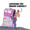 Cartoon: Lieferung (small) by Karsten Schley tagged ceta,wirtschaft,business,spd,deutschland,kanada,freihandelsabkommen,arbeitgeber,arbeitnehmer,soziales,arbeitnehmerrechte,konzerne,multis,kapitalismus,politik,sigmar,gabriel
