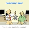 Cartoon: Neulich im PC Shop (small) by Karsten Schley tagged computer,technik,verkaufen,verkäufer,business,wirtschaft,jobs,tiere,katzen,mäuse
