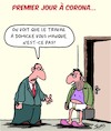 Cartoon: Premier jour a Corona (small) by Karsten Schley tagged coronavirus,travail,employeurs,employes,sante,politique