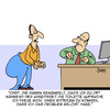 Cartoon: Problemlösung!! (small) by Karsten Schley tagged arbeit,arbeitgeber,arbeitnehmer,business,wirtschaft,arbeitszeit,gesundheit,verdauung,jobs