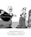 Cartoon: Sehr exklusiv (small) by Karsten Schley tagged elektroautos,energie,emobilität,strom,autos,politik,ladeinfrastruktur,gesellschaft