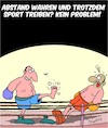 Cartoon: Sport und Abstand (small) by Karsten Schley tagged covid19,sport,abstand,gesundheit,politik,gesellschaft