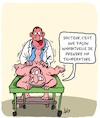 Cartoon: Temperature (small) by Karsten Schley tagged docteurs,patients,sante,temperature,covid19,amour,fievre