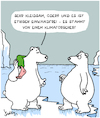 Cartoon: Top-Modisch (small) by Karsten Schley tagged klima,klimawandel,forschung,wissenschaft,nordpol,südpol,tiere,mode,natur,umwelt,gesellschaft