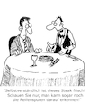 Cartoon: Voll frisch! (small) by Karsten Schley tagged restaurants,gastronomie,ernährung,frische,business,kunden,frischesiegel,handel,gesellschaft