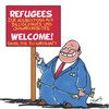 Cartoon: Willkommen!! (small) by Karsten Schley tagged business,wirtschaft,ausbeutung,schwarzarbeit,billiglohn,flüchtlinge,politik,kapitalismus,profite,gesellschaft,europa,eu
