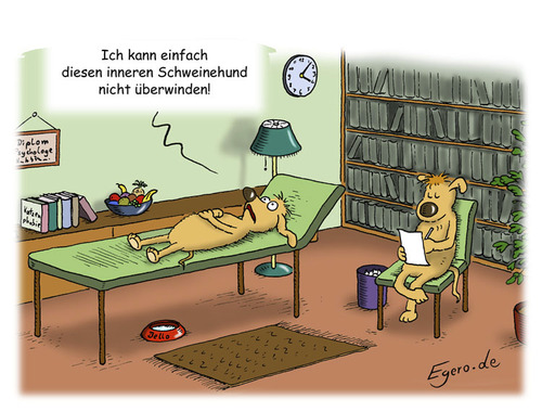 Cartoon: typisches Hundeproblem (medium) by Egero tagged hund,psychiater
