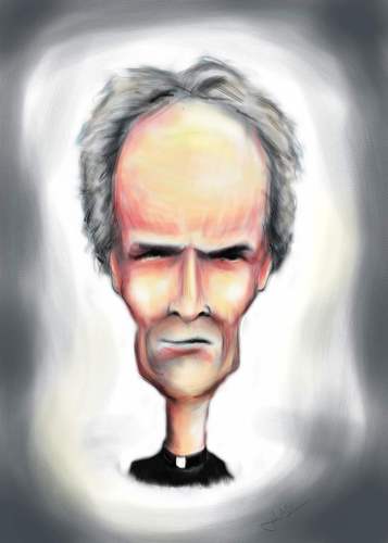 Cartoon: Clint Eastwood (medium) by urbanmonk tagged caricature,movies