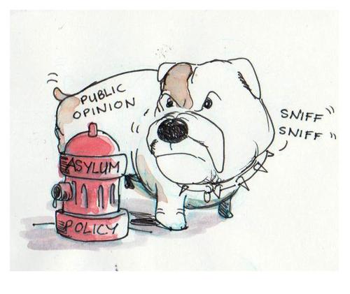 Cartoon: Sniffing around (medium) by urbanmonk tagged immigration,australia,asylum,seekers,politics