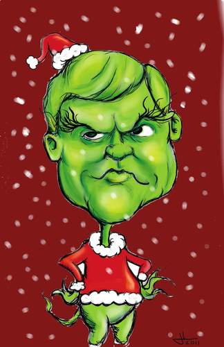 Cartoon: The Newt That Stole Xmas (medium) by urbanmonk tagged poltics,america,christmas