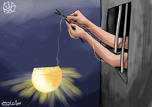 Cartoon: hunger strike In Israeli prison (medium) by sabaaneh tagged palestinian