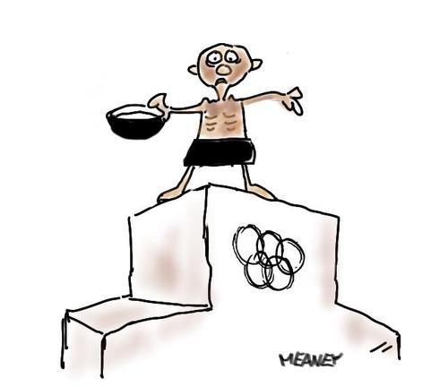 Cartoon: Olympics (medium) by John Meaney tagged olympics,poor,starving,money