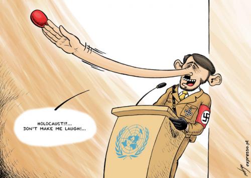 Cartoon: Ahmadinazist (medium) by rodrigo tagged ahmadinejad,president,iran,israel,nazi,hitler,racism,summit,un,united,nations