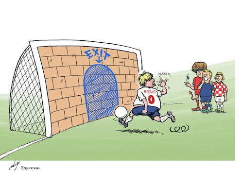 Cartoon: Borixit (medium) by rodrigo tagged boris,johnson,brexit,united,kingdom,uk,football,england,world,cup,russia,2018,belgium,france,croatia