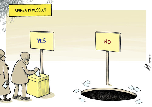 Cartoon: Crimean referendum (medium) by rodrigo tagged crimea,russia,ukraine,referendum,annexation,un,democracy