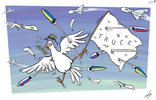 Cartoon: Easter Fester (medium) by rodrigo tagged ukraine,russia,war,conflict,peace,europe,usa,truce,ceasefire,orthodoxeaster,international,politics,military,putin,zelenski,drones,bombs,attack,strikes,ukraine,russia,war,conflict,peace,europe,usa,truce,ceasefire,orthodoxeaster,international,politics,military,putin,zelenski,drones,bombs,attack,strikes