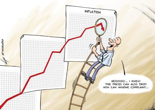 Cartoon: Fall of the prices (medium) by rodrigo tagged crisis,prices,inflation,money,deflaction,europe,eu,economy,financial,wall,street,nasdaq,dow,jones