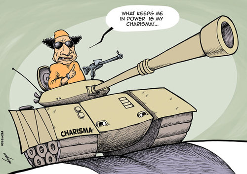 Cartoon: Gaddafi power (medium) by rodrigo tagged colonel,moammar,gaddafi,libya,war,conflict,democracy,protest