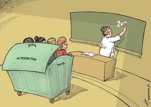 Cartoon: Gypsy discrimination (medium) by rodrigo tagged gypsy,minority,school,discrimination,teacher,students,racism,immigration