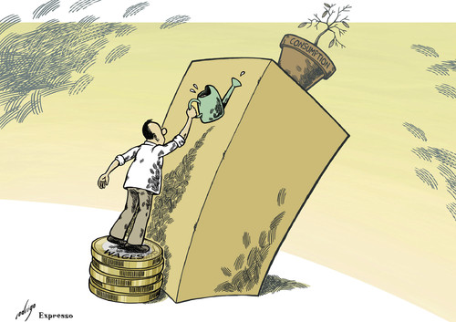 Cartoon: Low Wages (medium) by rodrigo tagged wages,work,workers,employees,salary,consumption,economy,deflation