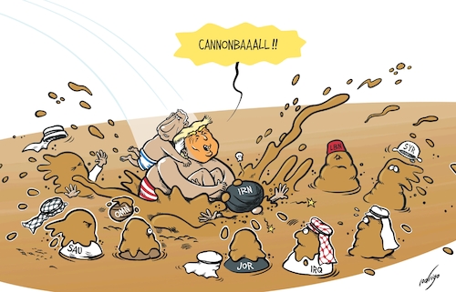 Cartoon: Muddy Wars (medium) by rodrigo tagged iran,war,usa,israel,trump,netanyahu,middleeast,qatar,bahrain,jordan,uae,kuwait,oman,saudiarabia,iraq,syria,attacks,lebanon,airstrikes,bombing,hezbollah,iran,war,usa,israel,trump,netanyahu,middleeast,qatar,bahrain,jordan,uae,kuwait,oman,saudiarabia,iraq,syria,attacks,lebanon,airstrikes,bombing,hezbollah