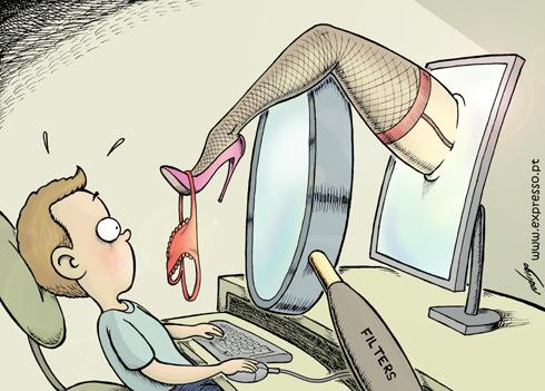 Cartoon: Net unporntected children (medium) by rodrigo tagged pornography,children,internet,filter,web