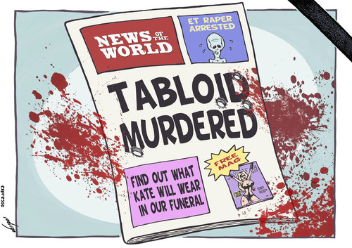 Cartoon: News from the Other World (medium) by rodrigo tagged news,of,the,world,tabloid,newspaper,uk,rupert,murdoch