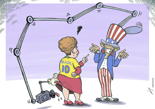 Cartoon: Secret America (medium) by rodrigo tagged brazil,america,usa,us,united,states,spy,security,terrorism,privacy,dilma,rousseff,obama