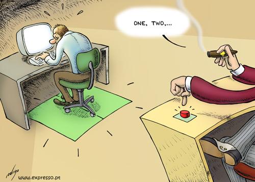 Cartoon: Temporary work (medium) by rodrigo tagged temporary,work,unemployment,economy,employee,employer