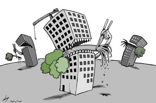 Cartoon: Voracious Asian cities (medium) by rodrigo tagged urban,development,asia,china,trees,nature,environment,climate,polution