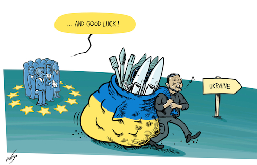 Cartoon: War is in the air (medium) by rodrigo tagged ukraine,zelensky,eu,europeanunion,europe,macron,france,defence,kiev,jets,weapons,arms,war,russia,spain,greece,fighterjets,denmark,netherlands,sweden,military,international,politics,nato,ukraine,zelensky,eu,europeanunion,europe,macron,france,defence,kiev,jets,weapons,arms,war,russia,spain,greece,fighterjets,denmark,netherlands,sweden,military,international,politics,nato