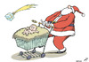 Cartoon: Christmas consumerism (small) by rodrigo tagged christmas,consumerism,santa,claus,shopping,economy,trade,religion