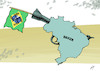 Cartoon: Democracide (small) by rodrigo tagged brazil,election,right,wing,jair,bolsonaro,nazi,guns,violence,crime,democracy