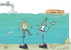 Cartoon: Drowning wages (small) by rodrigo tagged minimum,wage,cost,living,economy,work,workers,inflation,society,poverty,poor,inequality