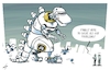 Cartoon: Good luck pausing it (small) by rodrigo tagged ai artificialintelligence technology economy society international systems computer internet data chatgpt robotics robots work jobs politics godzilla dystopia