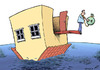 Cartoon: Mortgage drowning (small) by rodrigo tagged housing,real,estate,market,subprime,bank,mortgage,financial,crisis,euribor,bubble