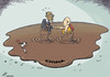 Cartoon: Muddy Sino-American relations (small) by rodrigo tagged us,usa,obama,dalai,lama,beijing,china,tibet,diplomacy,international,relations,business,democracy