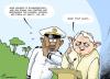 Cartoon: Pope and AIDS in Africa (small) by rodrigo tagged pope,catholic,church,religion,aids,hiv,virus,africa,cameroon,condom,benedict