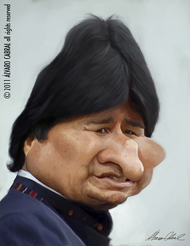 Cartoon: Evo Morales (medium) by alvarocabral tagged caricature
