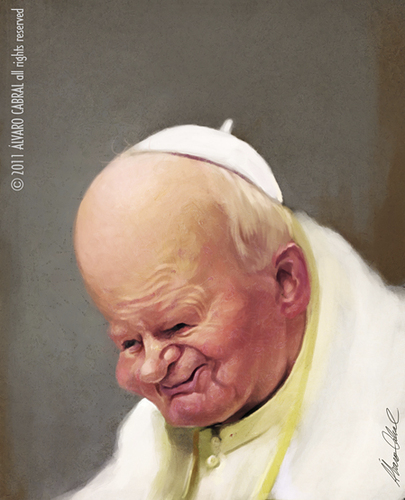 Cartoon: Joao Paulo II (medium) by alvarocabral tagged pope