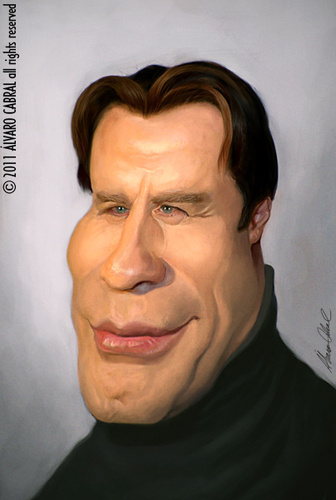 Cartoon: John Travolta (medium) by alvarocabral tagged caricature