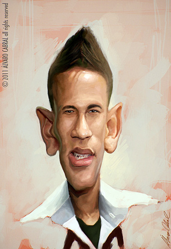 Cartoon: Neymar (medium) by alvarocabral tagged caricature