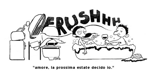 Cartoon: estate al verde (medium) by dan8 tagged vacanze,crisi,famiglia,satira,politica