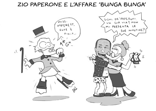 Cartoon: uncle scrooge meet berlusconi (medium) by dan8 tagged paperone,disney,satira,italia