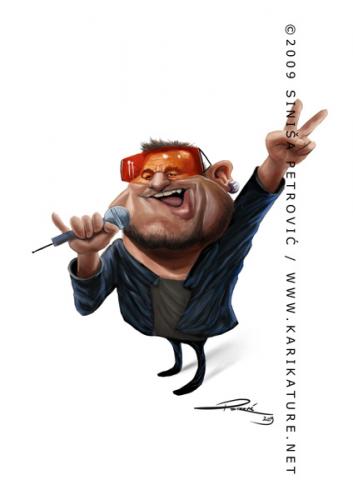 Cartoon: Bono Vox (medium) by sinisap tagged u2