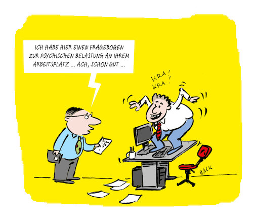 Cartoon: psychische Belastung (medium) by ichglaubeshackt tagged psychische,belastung,psyche,arbeitsplatz,job,kollegen,chef,büro