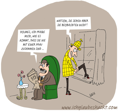 Cartoon: Sehen und Beobachten (medium) by ichglaubeshackt tagged sherlock,holmes,watson,detektiv,krimi