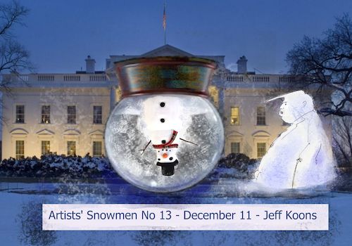Cartoon: Artist Snowman 13 Jeff Koons (medium) by SteveWeatherill tagged jeffkoons,trump,snowman